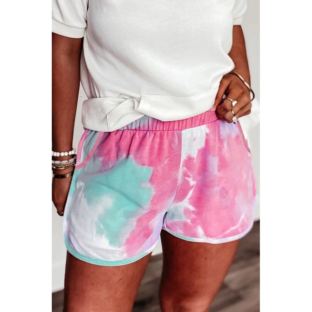 Pink Tie-dye Terry Shorts Pink Tie-dye Terry Shorts