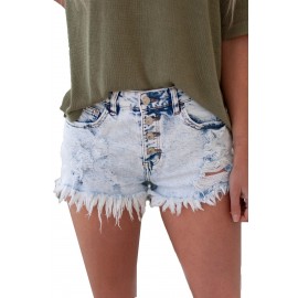 Sky Blue High Rise Acid Wash Jean Shorts Sky Blue High Rise Acid Wash Jean Shorts