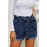 Medium Blue Paper Bag Waist Denim Shorts