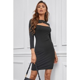 Black Cut-out Long Sleeve Bodycon Mini Dress Black Cut-out Long Sleeve Bodycon Mini Dress