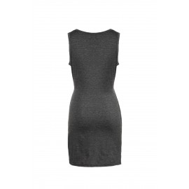Black Crew Neck Sleeveless Twist Hollow-out Bodycon Mini Dress Black Crew Neck Sleeveless Twist Hollow-out Bodycon Mini Dress