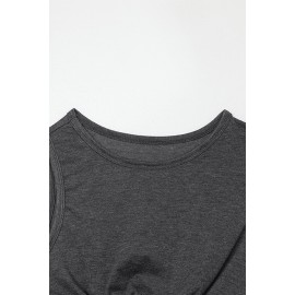 Black Crew Neck Sleeveless Twist Hollow-out Bodycon Mini Dress Black Crew Neck Sleeveless Twist Hollow-out Bodycon Mini Dress